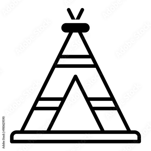 Teepee line glyph icon