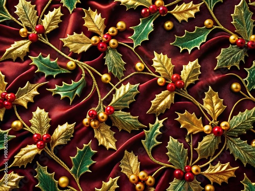 velvet, gold, holly