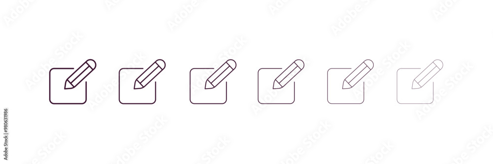 edit picture outline icon. Linear vector from tools concept. 6 different line style edit picture icon included thin, light, regular, medium, bold, black edit picture outline icon. Linear vector from tools concept. 6 different line style edit picture icon included thin, light, regular, medium, bold, black