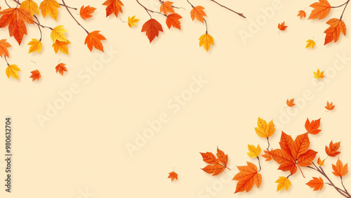Wallpaper Mural Fall sale banner template on a beige background with copy space for the online promotion of autumn products, shopping mall offer, Autumn shopping concept, Torontodigital.ca