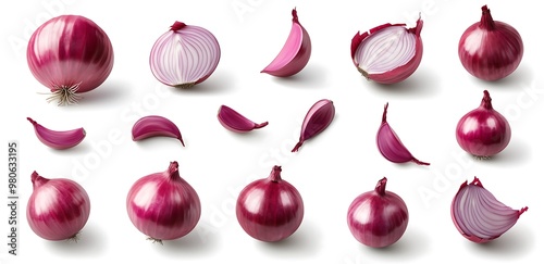 Onion material on a white background