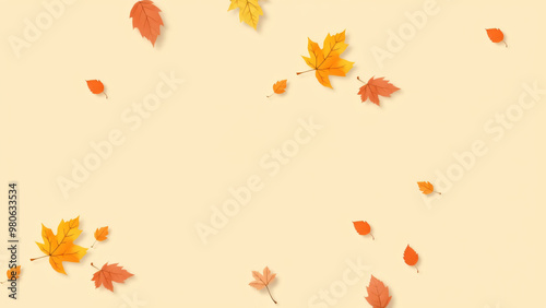 Wallpaper Mural Fall sale banner template on a beige background with copy space for the online promotion of autumn products, shopping mall offer, Autumn shopping concept, Torontodigital.ca