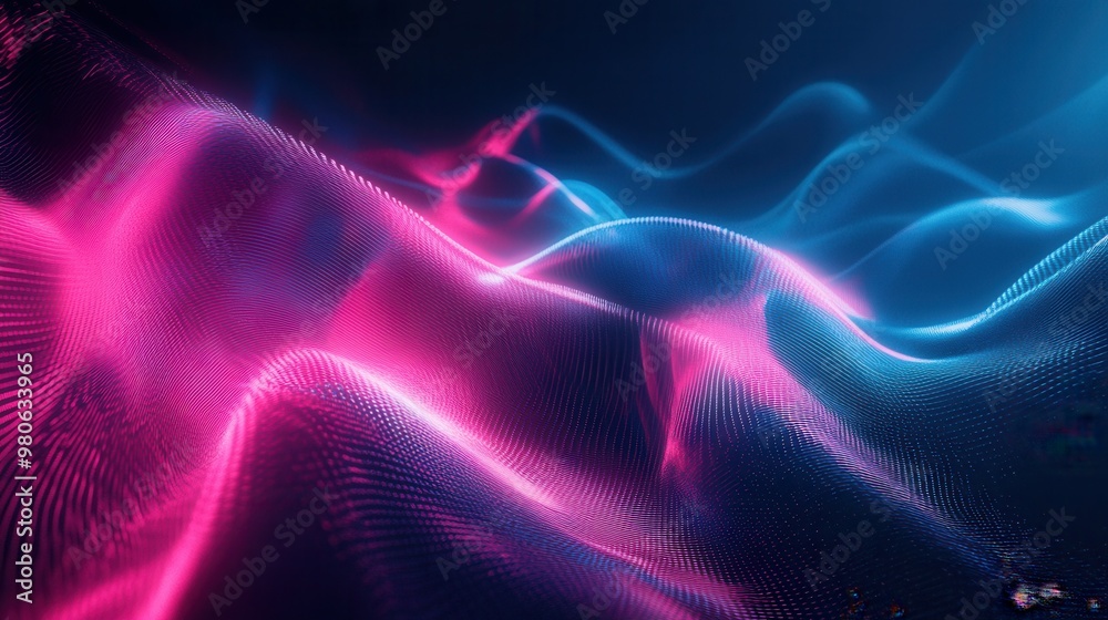 Naklejka premium Vibrant Wave Patterns in Neon Colors