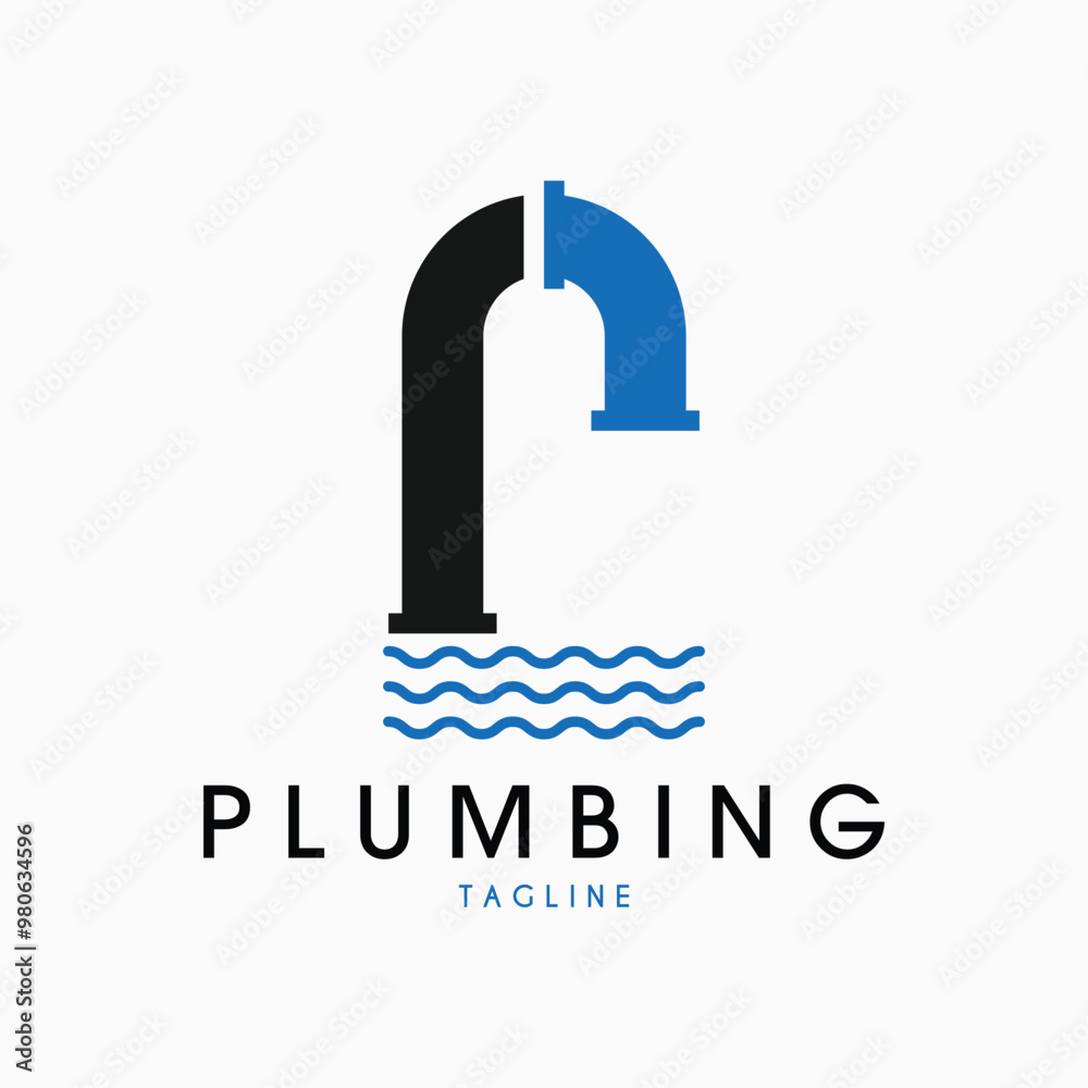 letter p plumbing pipe wave logo vector illustration design letter p plumbing pipe wave logo vector illustration design