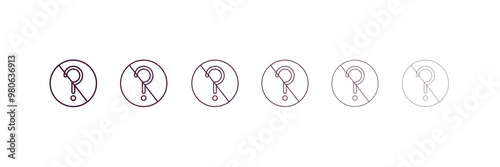 no doubt outline icon. Linear vector from traffic signs concept. 6 different line style no doubt icon included thin, light, regular, medium, bold, black