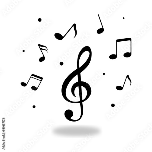 Music notes symbol. vector illustration