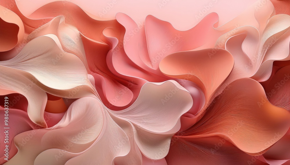 Abstract pink & peach waves