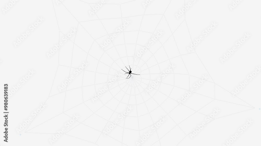 Spider web animation with alpha channel - 4K video