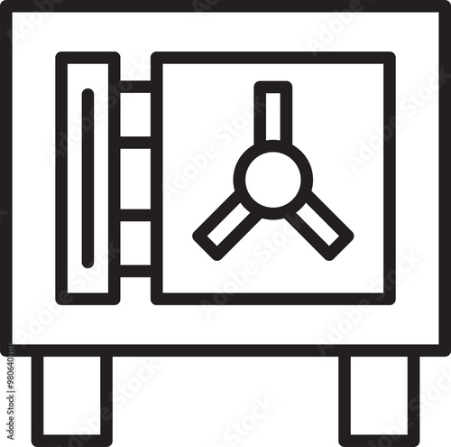 Money Safe Icon Line Illustration
 photo