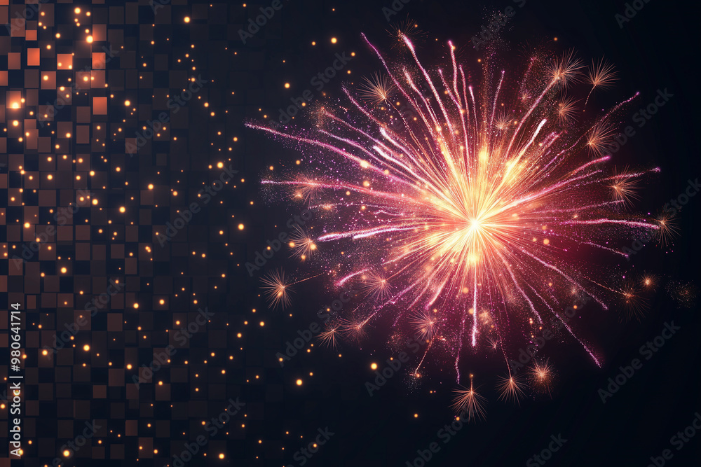 Violet fireworks exploding on dark background with bokeh effect for new year's eve celebration Diwali Violet fireworks exploding on dark background with bokeh effect for new year's eve celebration Diwali