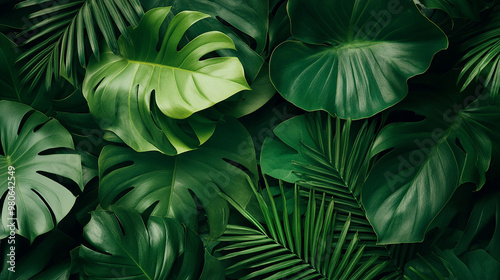 Wallpaper Mural Tropical green leaves background Torontodigital.ca