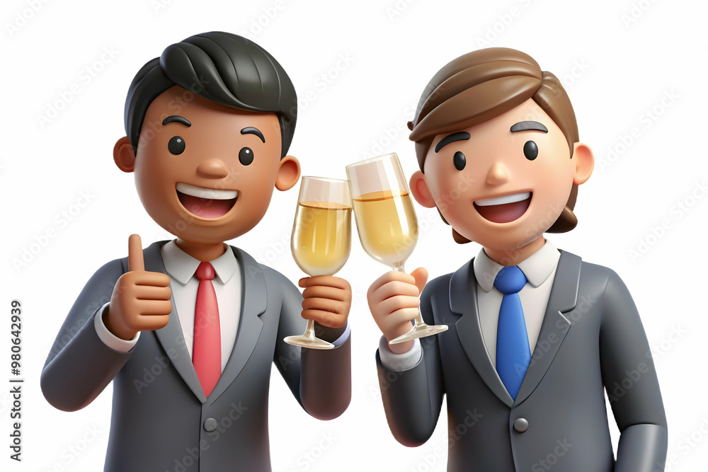 Flat Vector Illustration of Friends Toasting at New Year's Eve Party, Celebrating Joy and Excitement with Clinking Glasses and Happy Expressions Flat Vector Illustration of Friends Toasting at New Year's Eve Party, Celebrating Joy and Excitement with Clinking Glasses and Happy Expressions