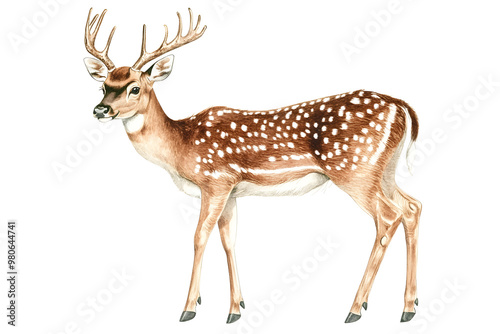 Wallpaper Mural Realistic deer silhouette drawing isolated against a white background	 Torontodigital.ca
