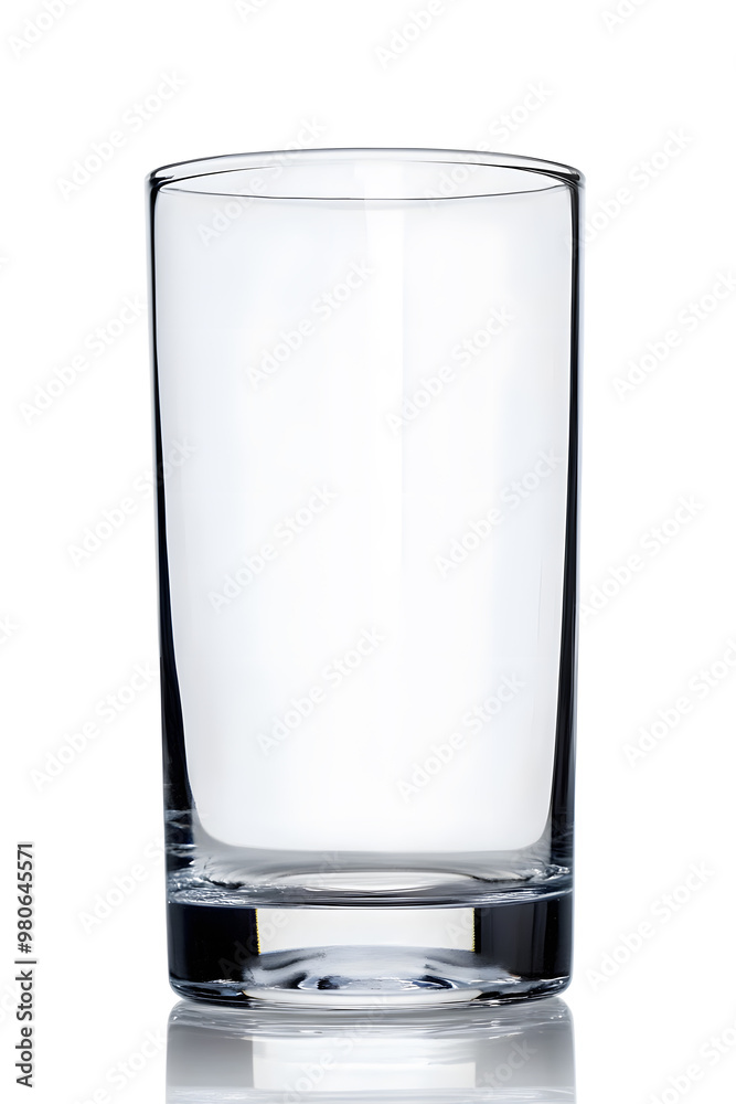 A tall, clear, empty glass isolated on a white background
A tall, clear, empty glass isolated on a white background