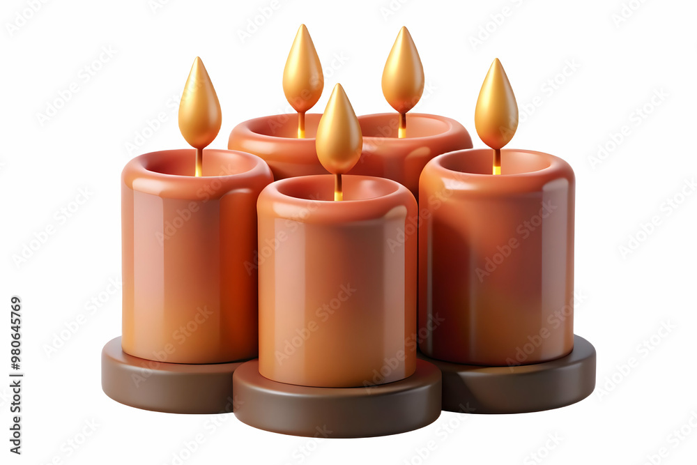 Close Up of New Year Candles: Macro Shot of Warmly Lit Candles Symbolizing Hope and Celebration for New Year 2025 with Flickering Flames Close Up of New Year Candles: Macro Shot of Warmly Lit Candles Symbolizing Hope and Celebration for New Year 2025 with Flickering Flames