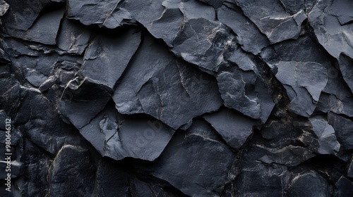 Close-Up View of a Dark, Rough, and Textured Rock Formation