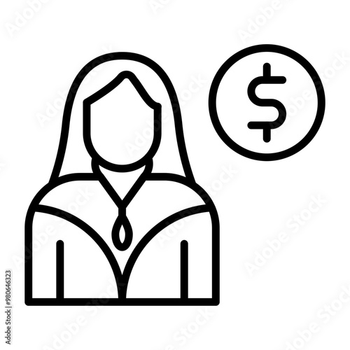 Female Croupier icon style