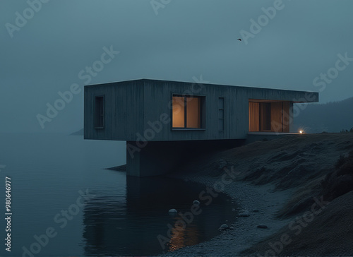 modern house on the beach 