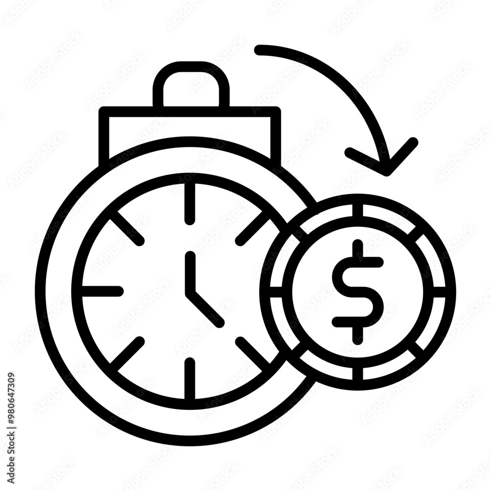 Time Based Currency icon style Time Based Currency icon style