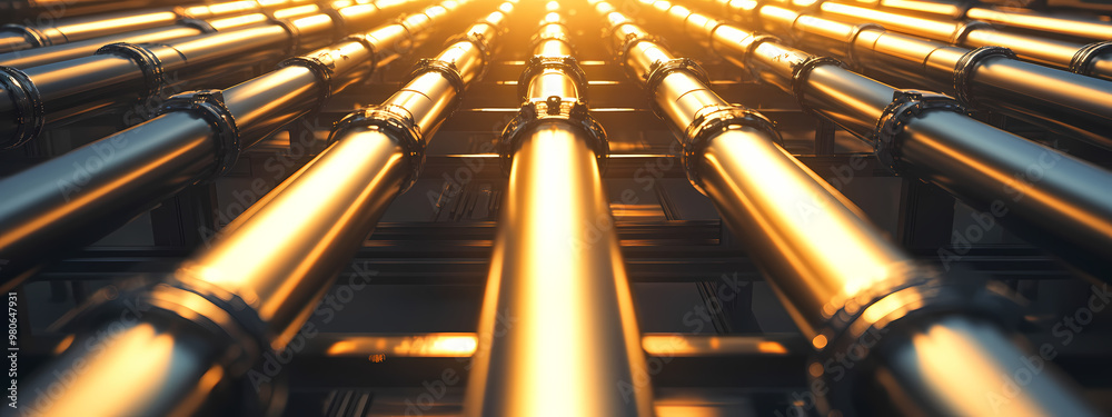 Symmetrical Metallic Pipelines in Industrial Setting Symmetrical Metallic Pipelines in Industrial Setting