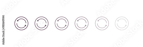 continuous outline icon. Linear vector from user interface concept. 6 different line style continuous icon included thin, light, regular, medium, bold, black
