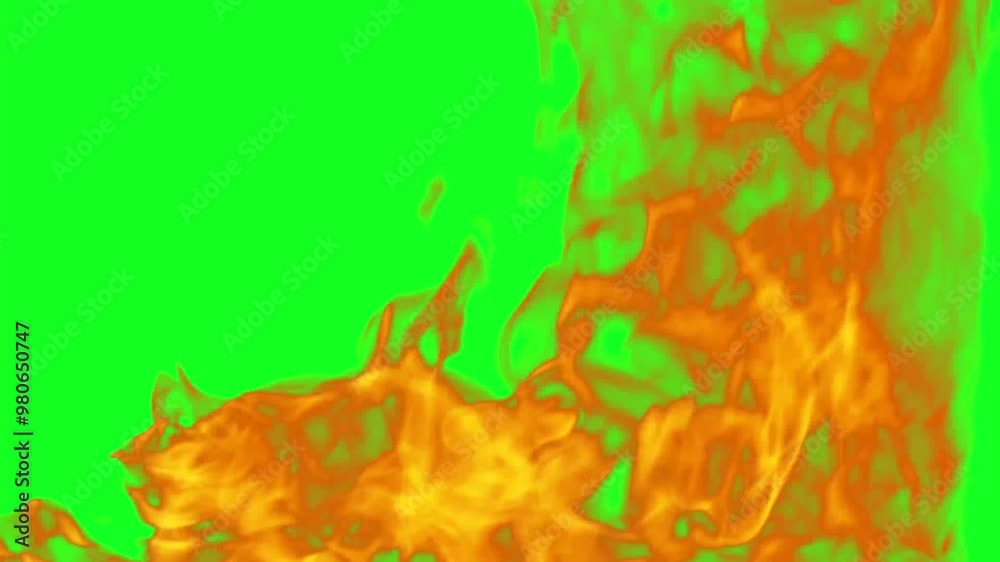 Fire flames that start to burn and covers the surface with fire. Good for burning forest, house, street and... Green screen file of alpha chroma key with high quality 4k resolution.