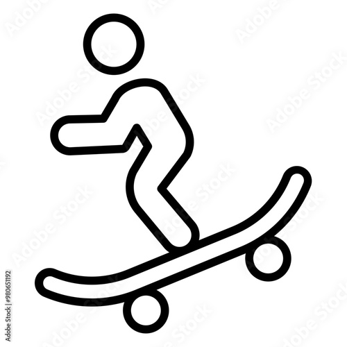 Skateboarding icon style