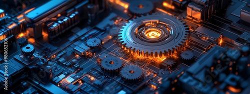 Gear Mechanism Embedded in Digital Grid