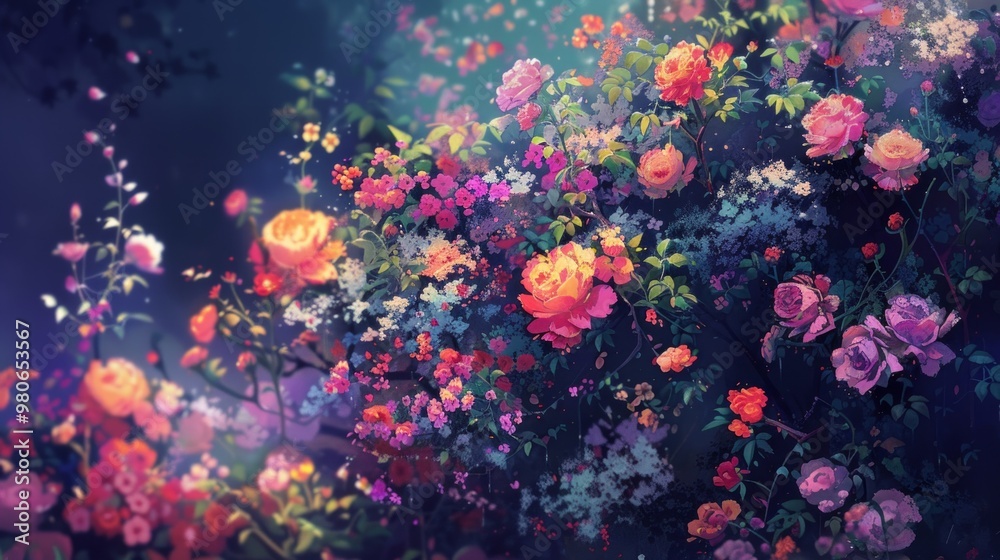 A bunch of flowers, color field, made of flowers A bunch of flowers, color field, made of flowers