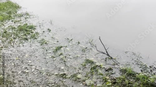 Massive flooding caused by storm Boris. view of the flooded river and flooded meadows in Czech republic, Devastating impact of deadly floods in Europe photo