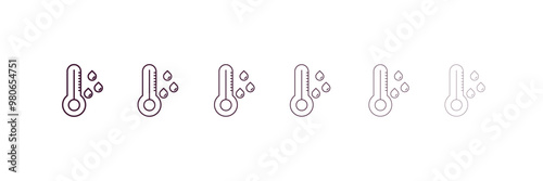 dew outline icon. Linear vector from weather concept. 6 different line style dew icon included thin, light, regular, medium, bold, black