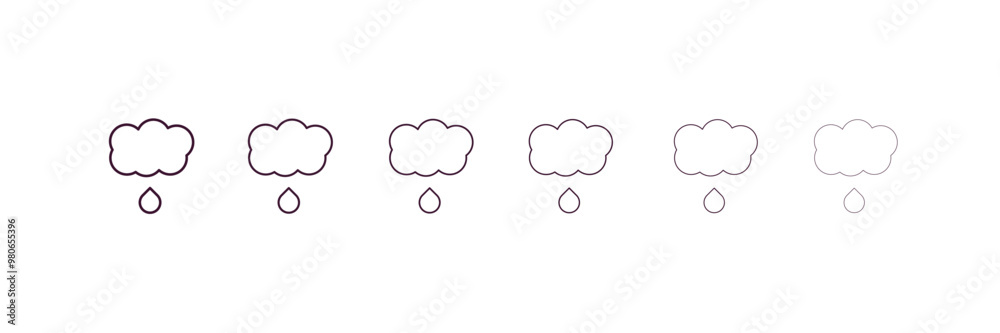 sprinkle weather outline icon. Linear vector from weather concept. 6 different line style sprinkle weather icon included thin, light, regular, medium, bold, black sprinkle weather outline icon. Linear vector from weather concept. 6 different line style sprinkle weather icon included thin, light, regular, medium, bold, black