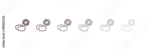 subtropical climate outline icon. Linear vector from weather concept. 6 different line style subtropical climate icon included thin, light, regular, medium, bold, black