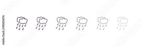 hailstorm outline icon. Linear vector from weather concept. 6 different line style hailstorm icon included thin, light, regular, medium, bold, black