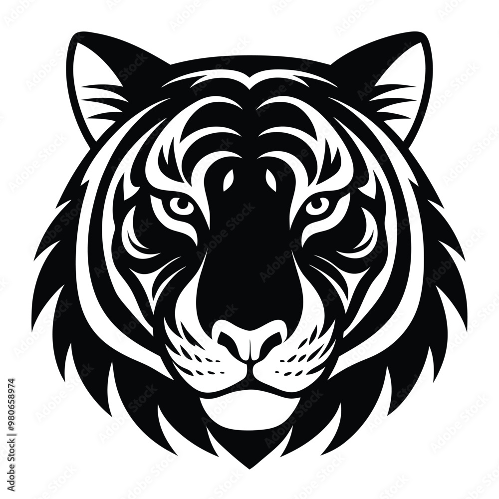 tiger head silhouette design vector tiger head silhouette design vector