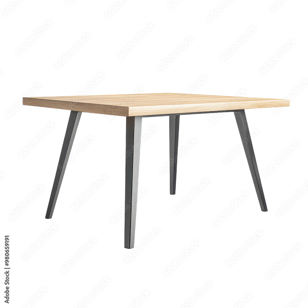 Elegant wooden dining table or workspace in a minimal contemporary interior design setting with a clean simple aesthetic and blank background for mockup or template Elegant wooden dining table or workspace in a minimal contemporary interior design setting with a clean simple aesthetic and blank background for mockup or template