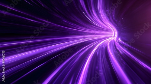 Abstract Purple Light Streaks Forming a Tunnel