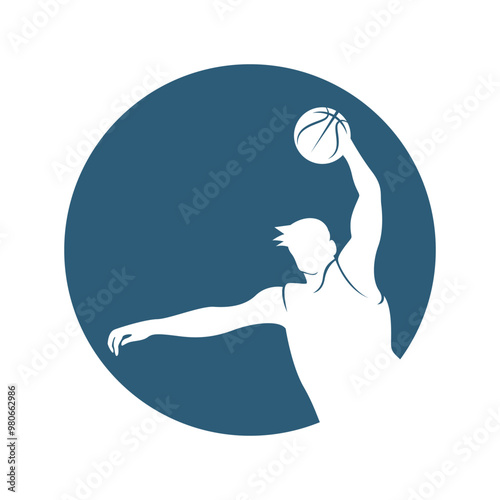 Basketball icon logo design