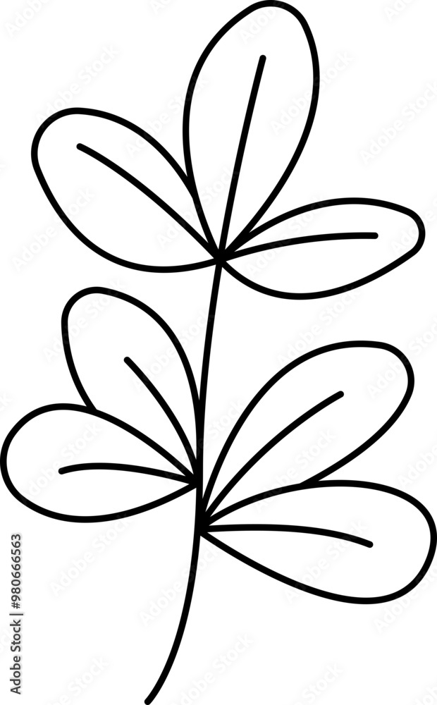 Fototapeta premium Hand drawn leaves outline illustration