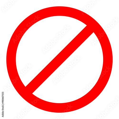 Red Prohibition No Entry Mark Vector Illustration