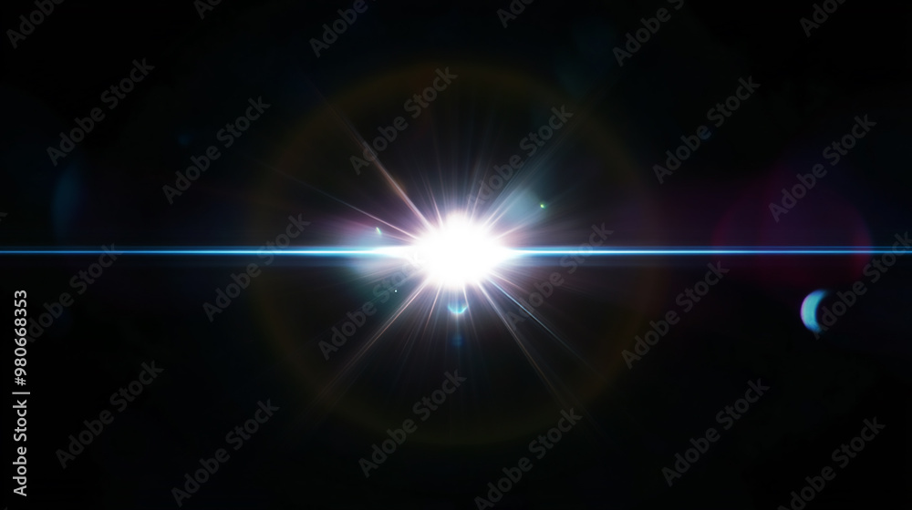 Obraz premium abstract lens flare yellow light over black background