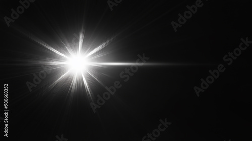 abstract lens flare yellow light over black background