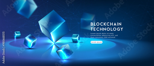 Blockchain technology.Hi-tech Modern futuristic design. Abstract technology vector illustration background.