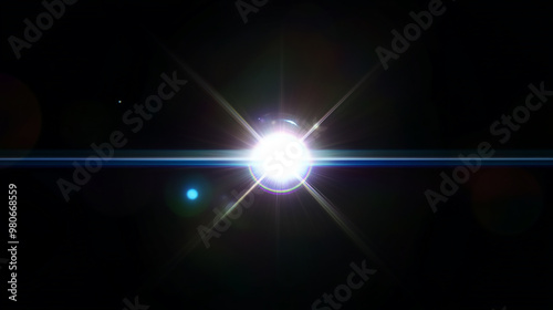 Abstract lens flare light over black background White Lens Flare on a black background. 