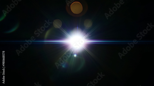 High-quality stock image of sun rays light effects, overlays or golden flare isolated on black background