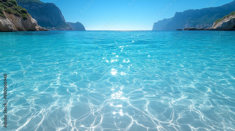Fototapeta premium Crystal-Clear Blue Sea Background for Tropical Themes