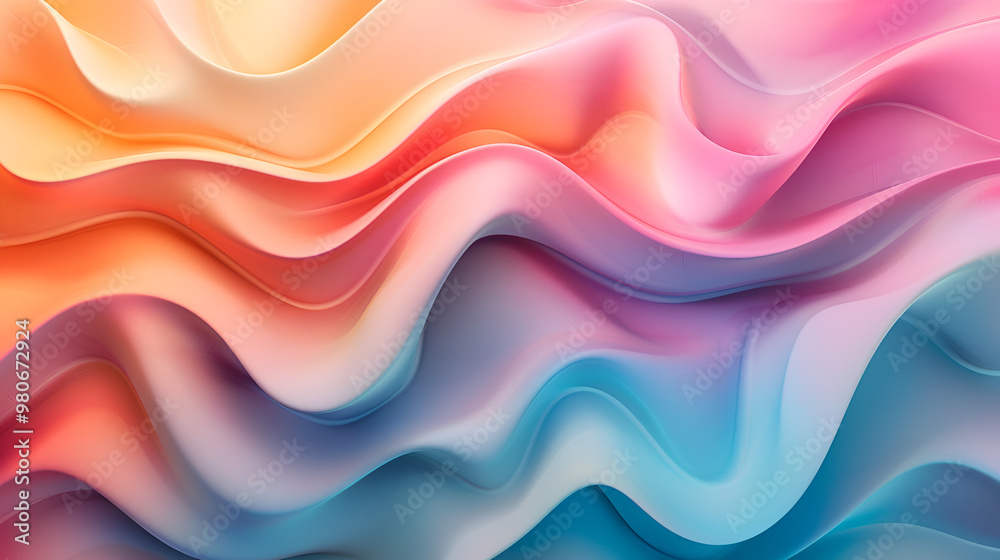 Colorful pastel waves in soft gradient tones, abstract flowing curves for creative backgrounds, artistic texture for modern design and playful, dreamy themes, vibrant and vivid Colorful pastel waves in soft gradient tones, abstract flowing curves for creative backgrounds, artistic texture for modern design and playful, dreamy themes, vibrant and vivid