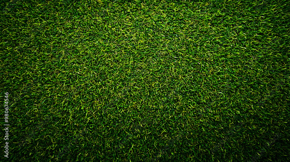 Obraz premium Green Grass Texture Background, Lush and Vibrant Artificial Turf with Close Up View, Perfect for Nature-Inspired Designs and Projects