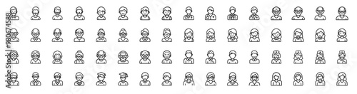 people men women healthcare professionals user account avatars set