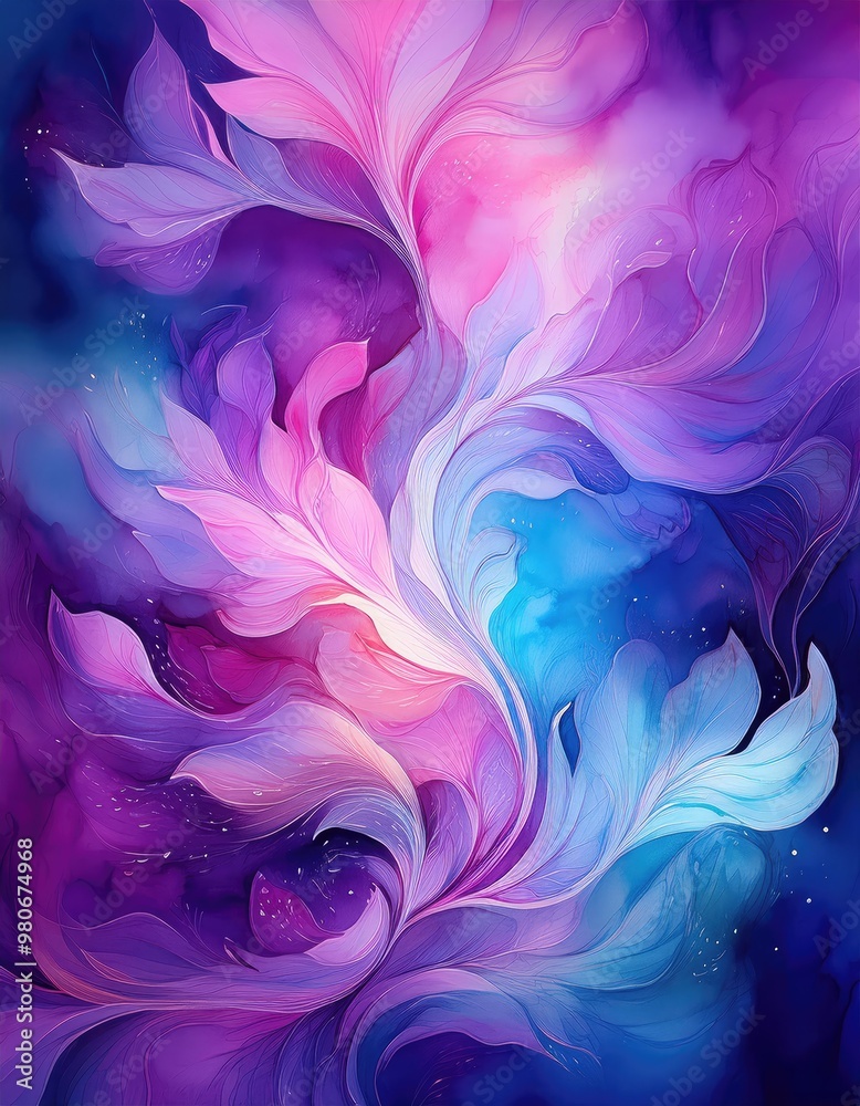 Abstract floral art with vibrant hues Abstract floral art with vibrant hues